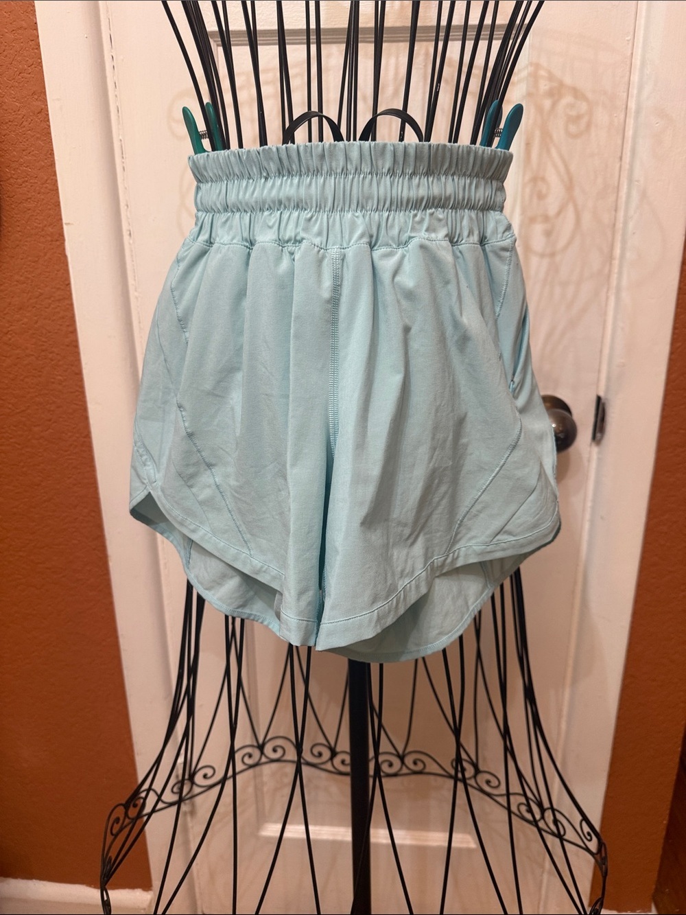 lululemon athletica Light Aqua High-Waist Athletic Shorts
